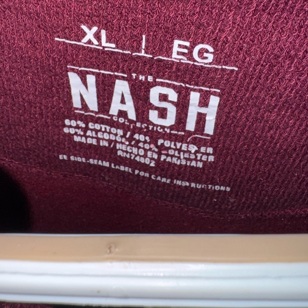 Nash Tonal Essential Crew Maroon Sweater Size XL - Picture 2 of 4